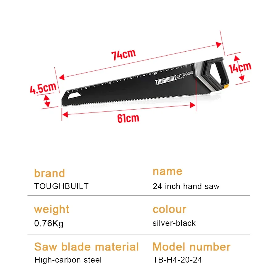TOUGHBUILT Sierra manual de 24 - Woodworking Resin reseña y precio